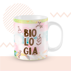 Caneca Personalizada Biologia Porcelana 96x150mm Branca Sublimação  