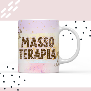 Caneca Personalizada Massoterapia Porcelana 96x150mm Branca Sublimação  