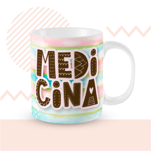 Caneca Personalizada Medicina Porcelana 96x150mm Branca Sublimação  