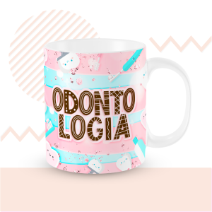 Caneca Personalizada Odontologia Porcelana 96x150mm Branca Sublimação  